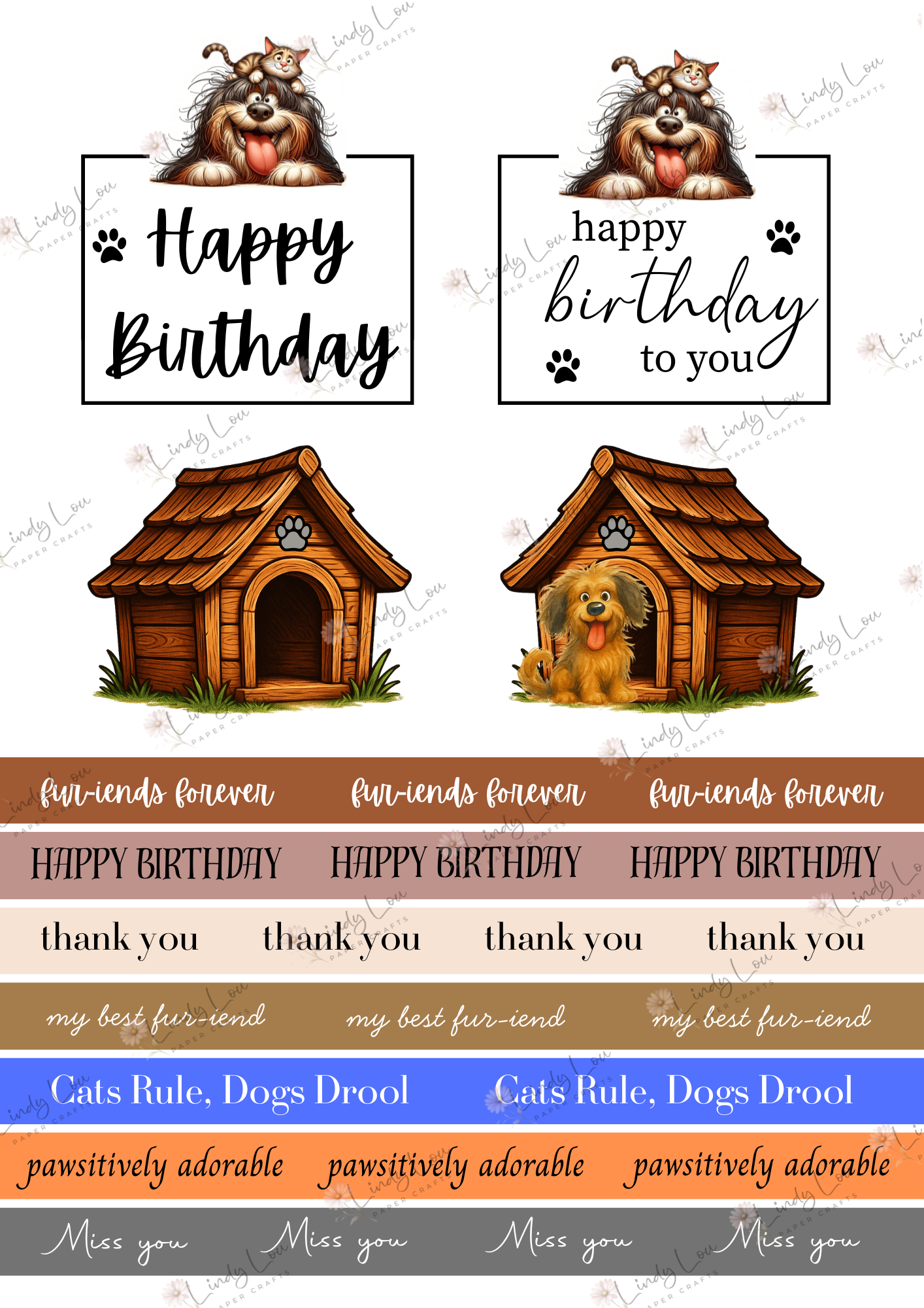 A6 Card Kit - Paws & Whiskers