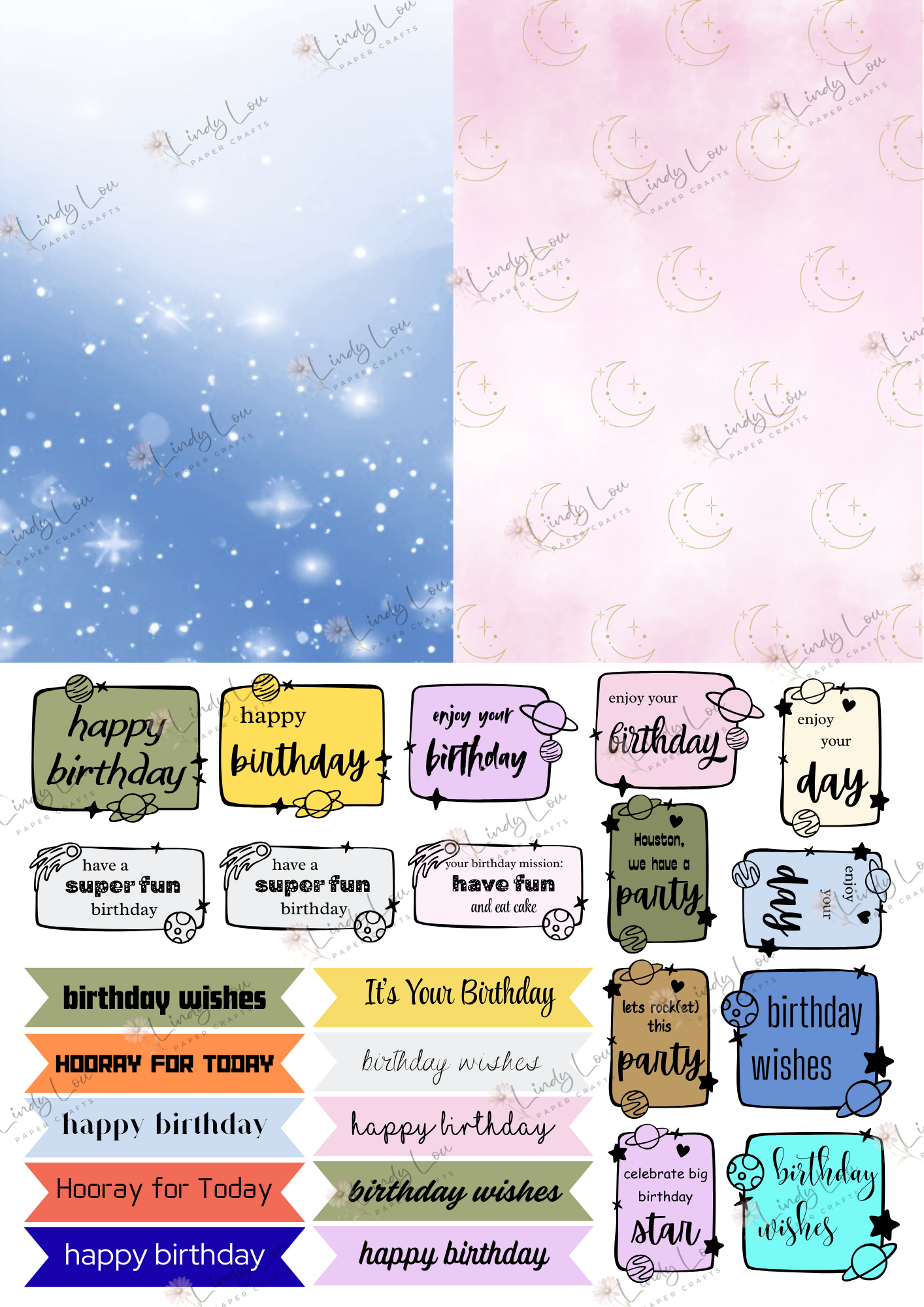 A6 Card Kit - Cosmic Cuties