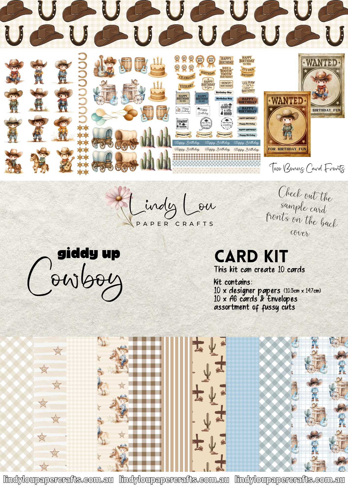 A6 Card Kit - Giddy Up Cowboy