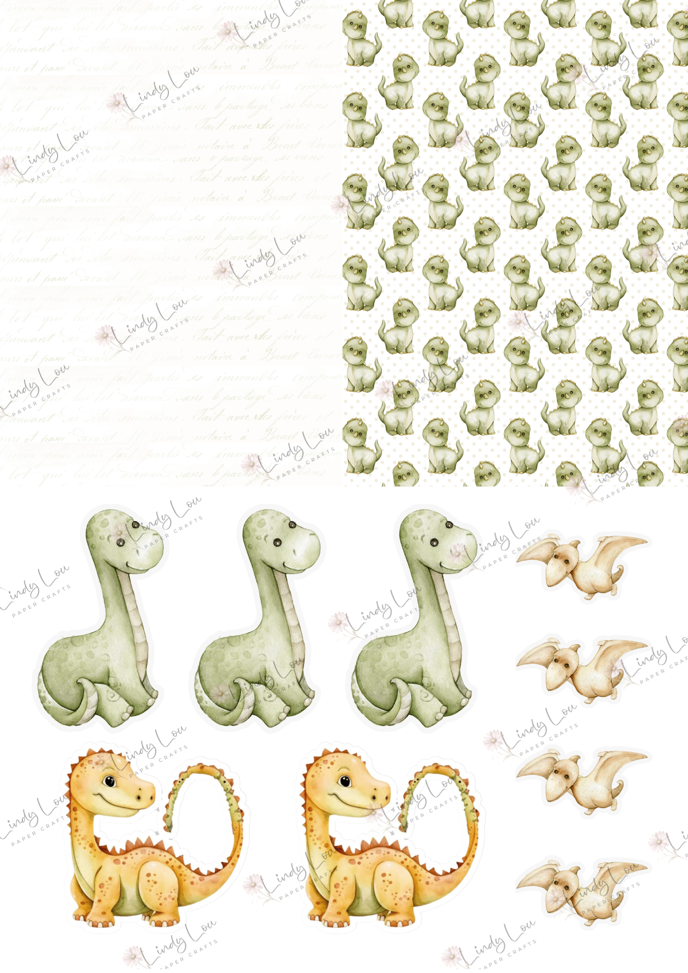 A6 Card Kit - Dino Saurus