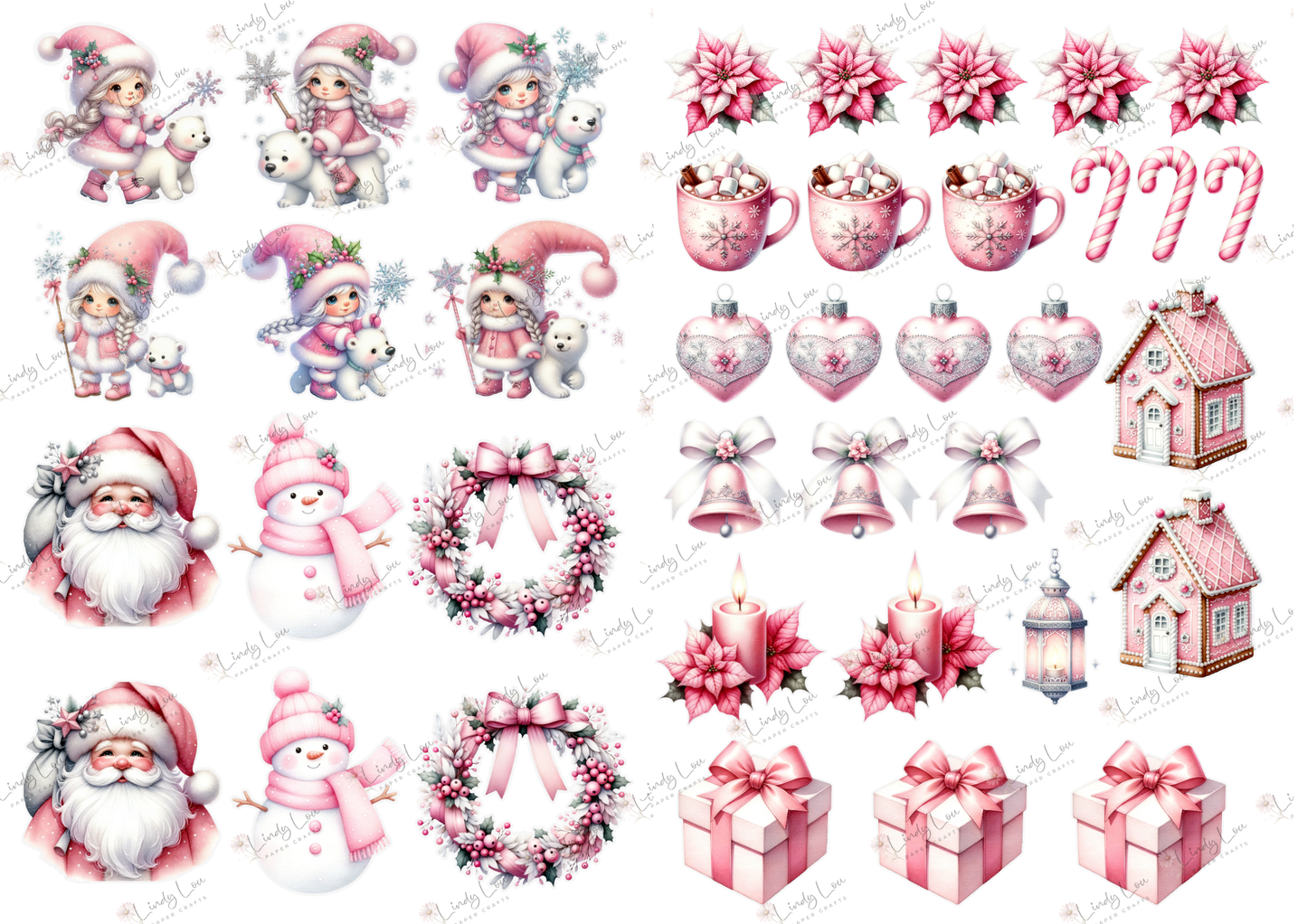 A4 Paper Collection - Pink Christmas