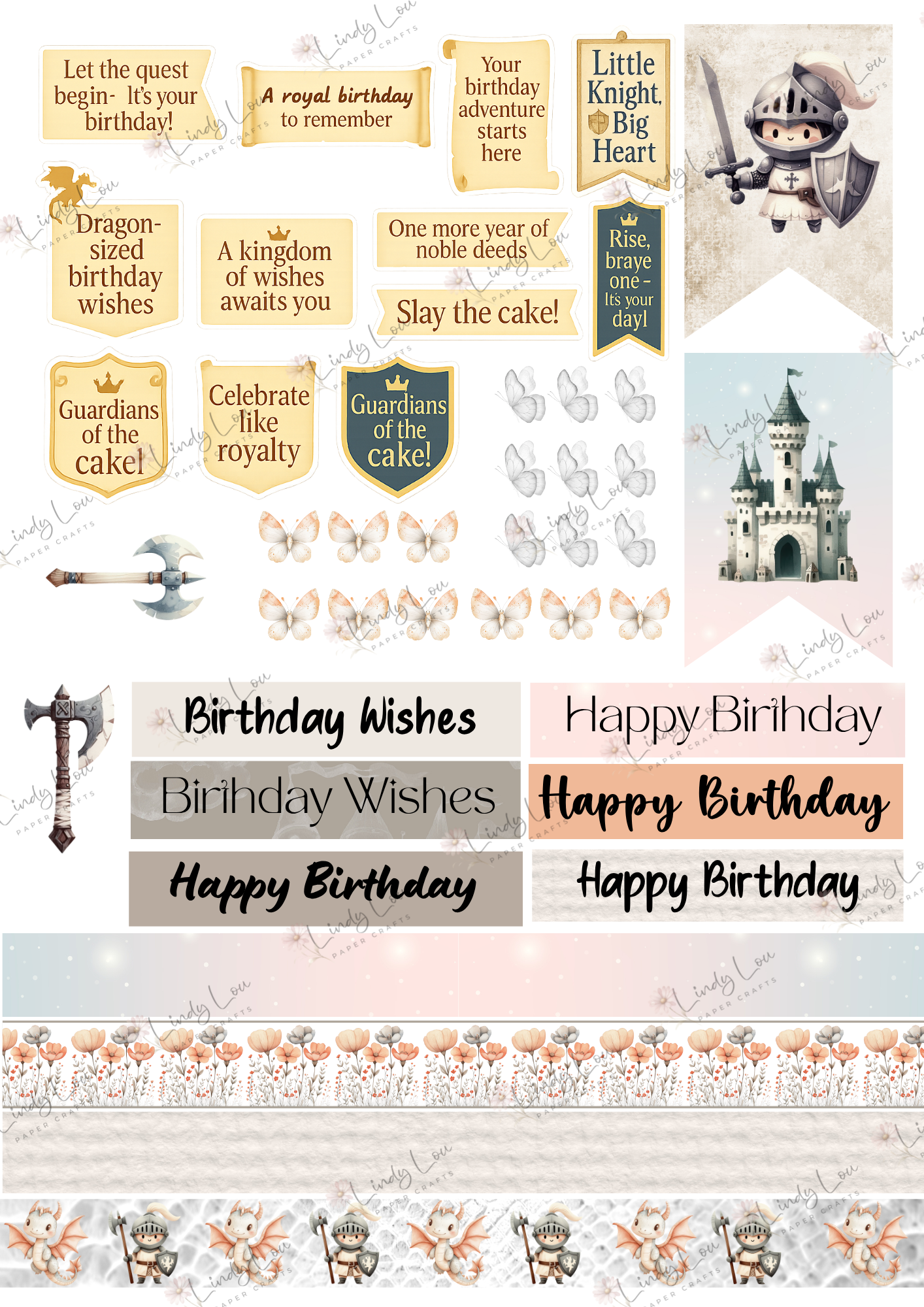 A6 Card Kit - Knights & Dragons