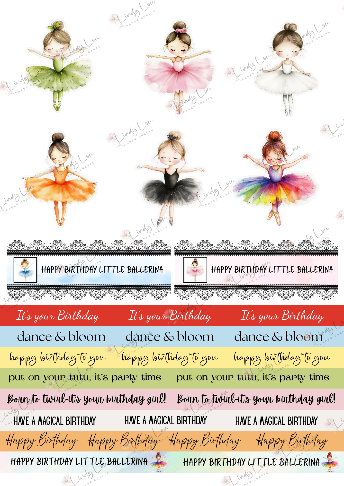 A6 Card Kit - Ballerina Blossoms