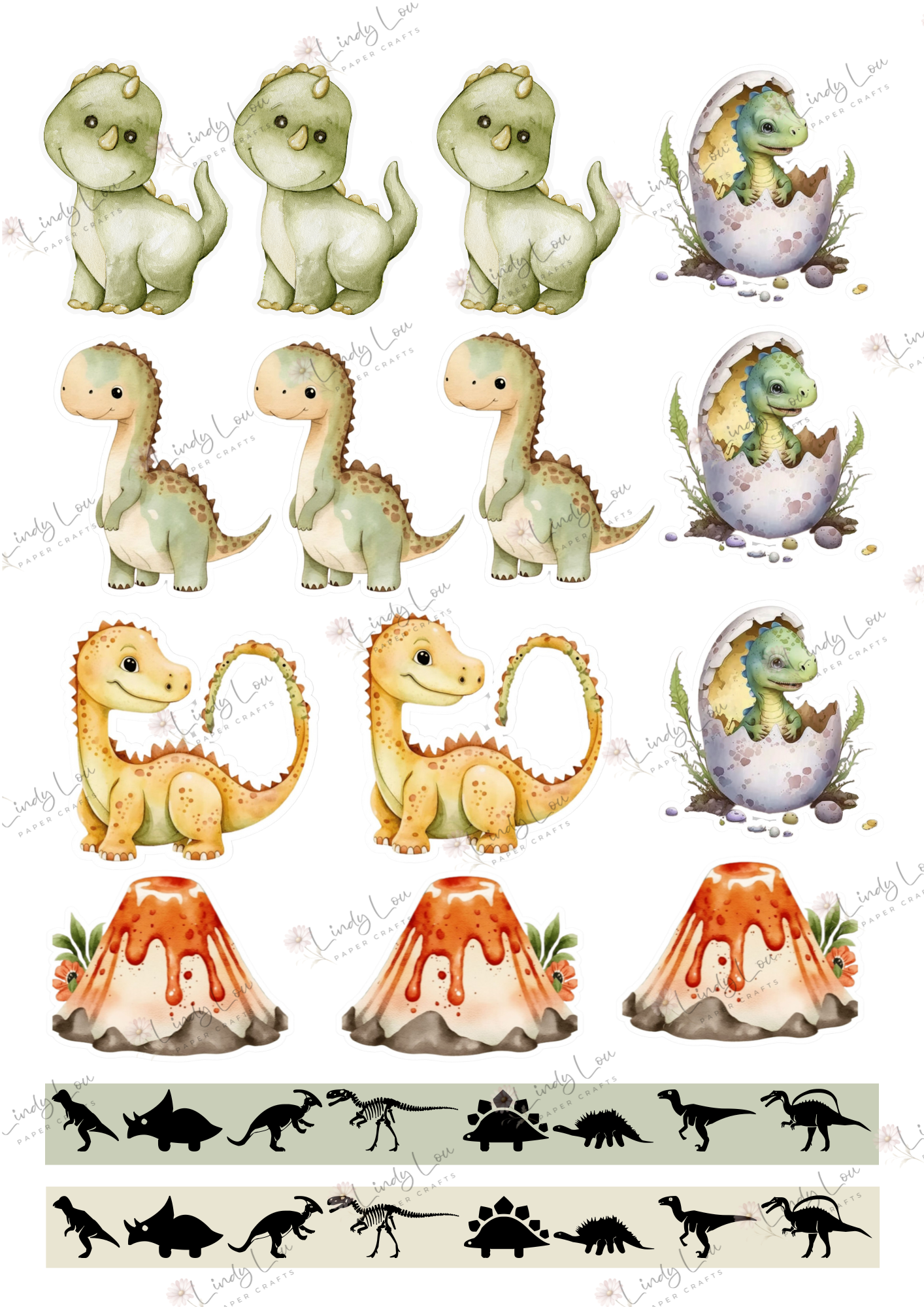 A6 Card Kit - Dino Saurus