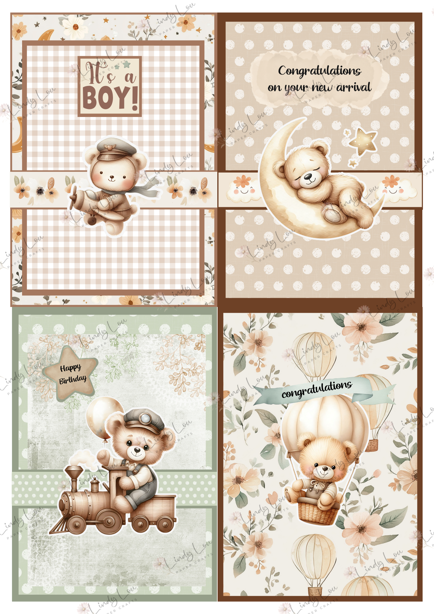 A6 Card Kit - Boho Baby