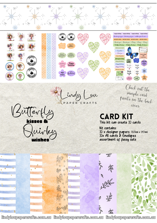 A6 Card Kit - Butterfly Kisses & Quirky Wishes