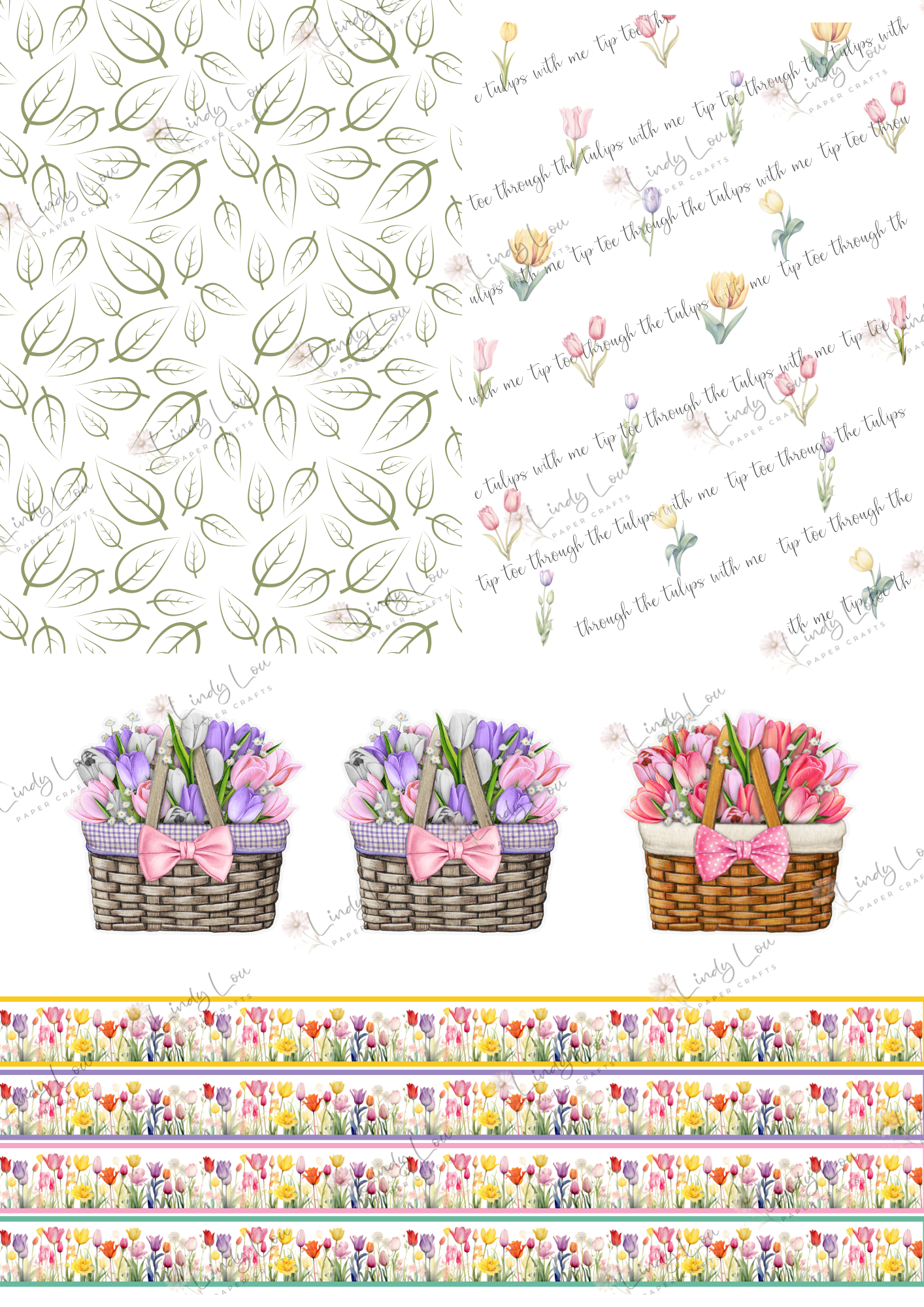 A6 Card Kit - Tip Toe through the Tulips