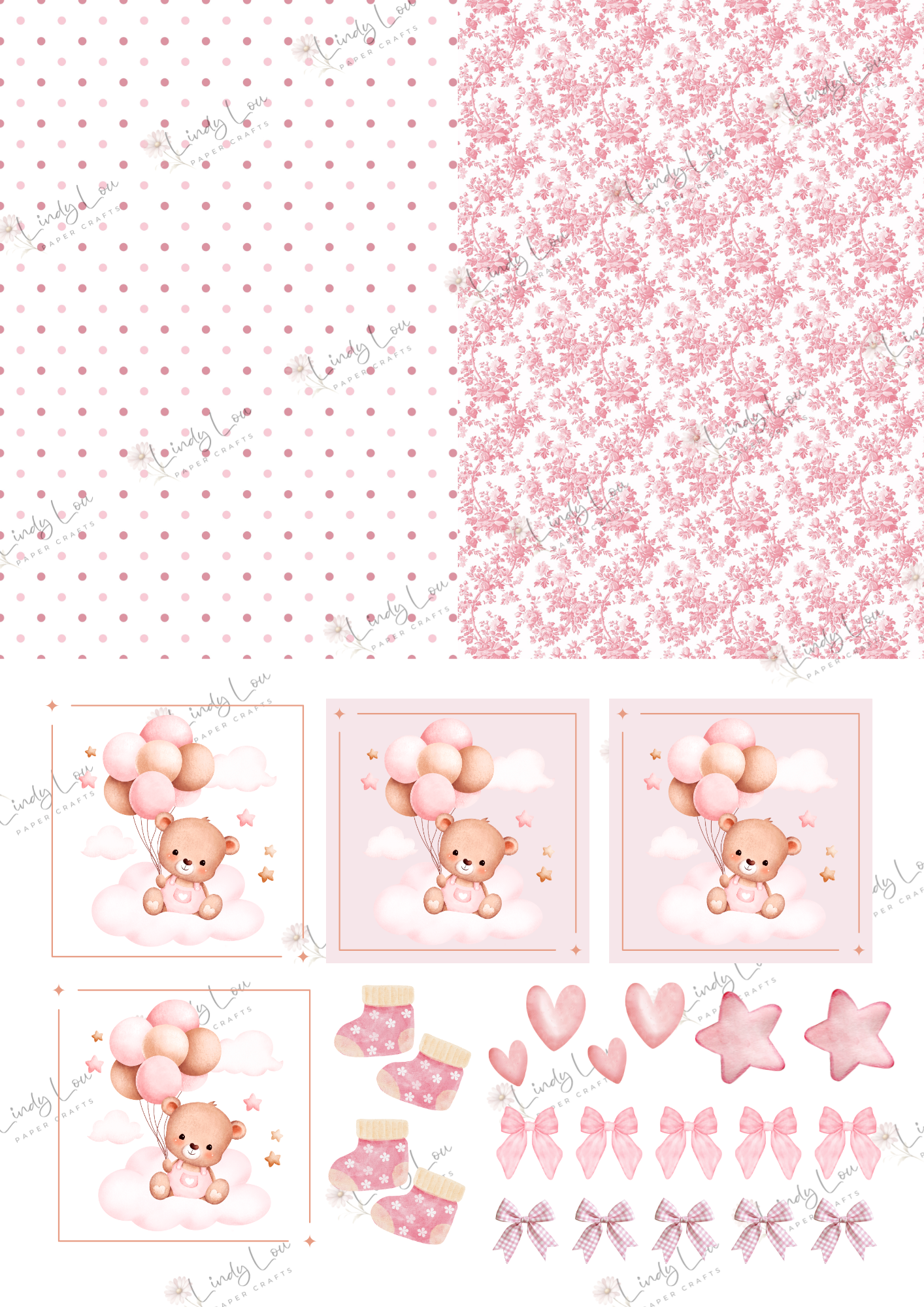 A6 Card Kit - Sweet Baby Girl