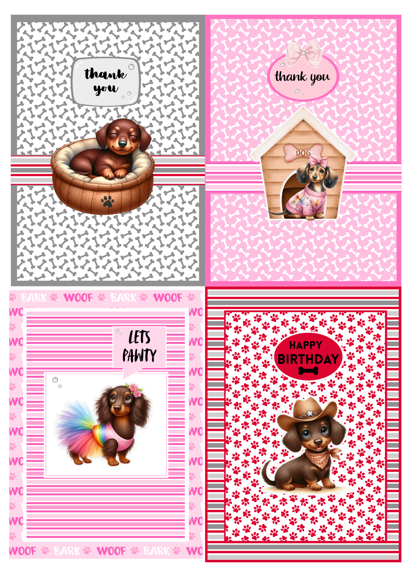 A6 Card Kit - Barking Adorable