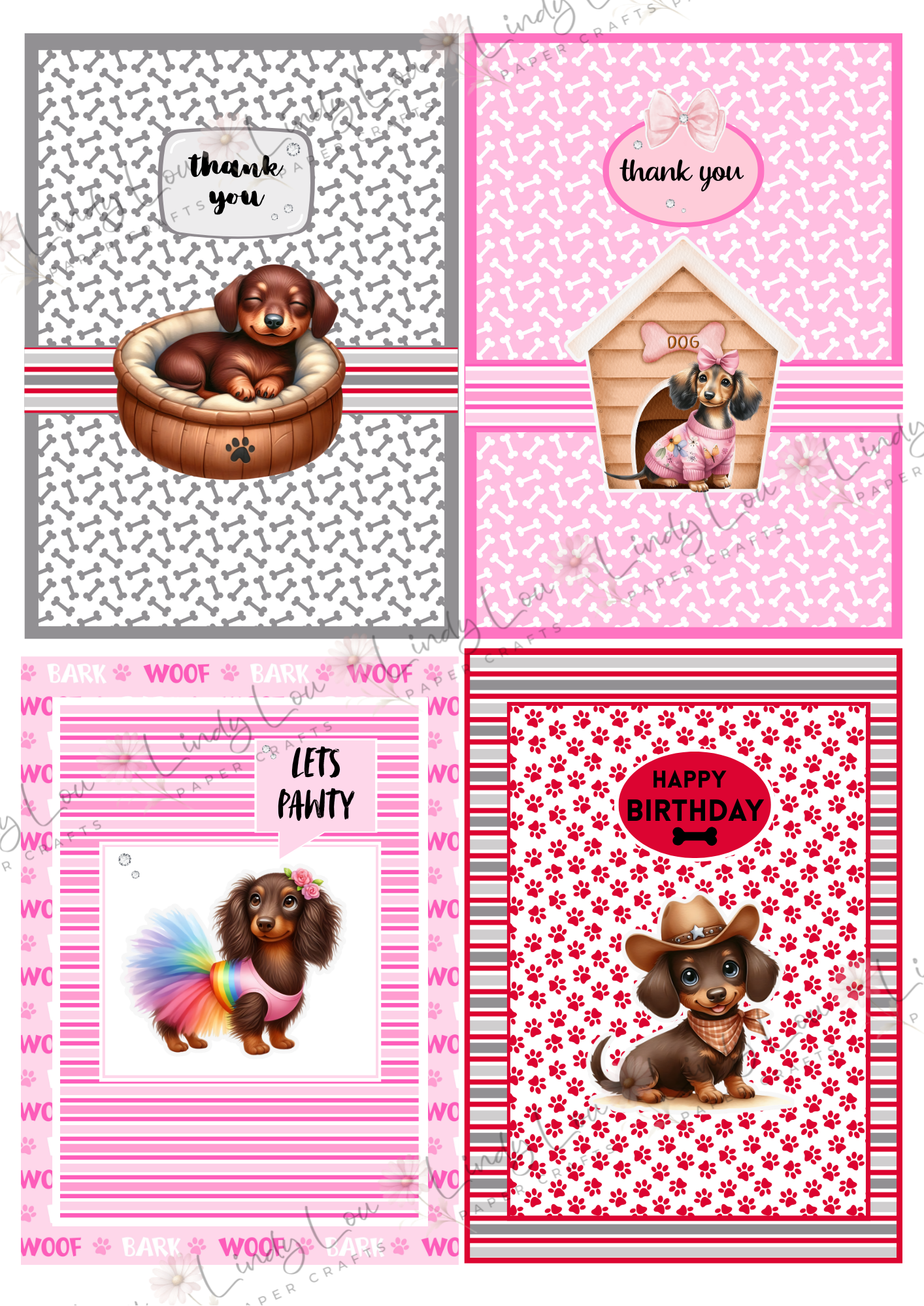 A6 Card Kit - Barking Adorable