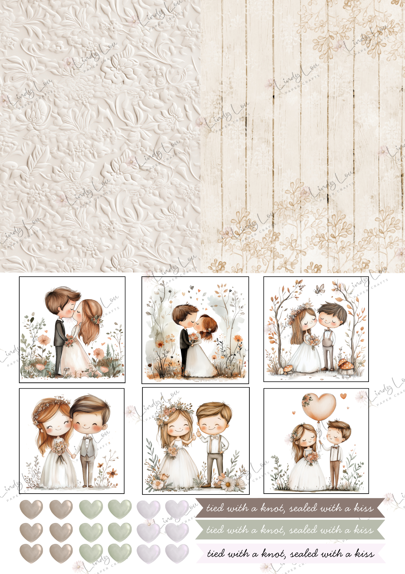 A6 Card Kit - Tied with a Kiss