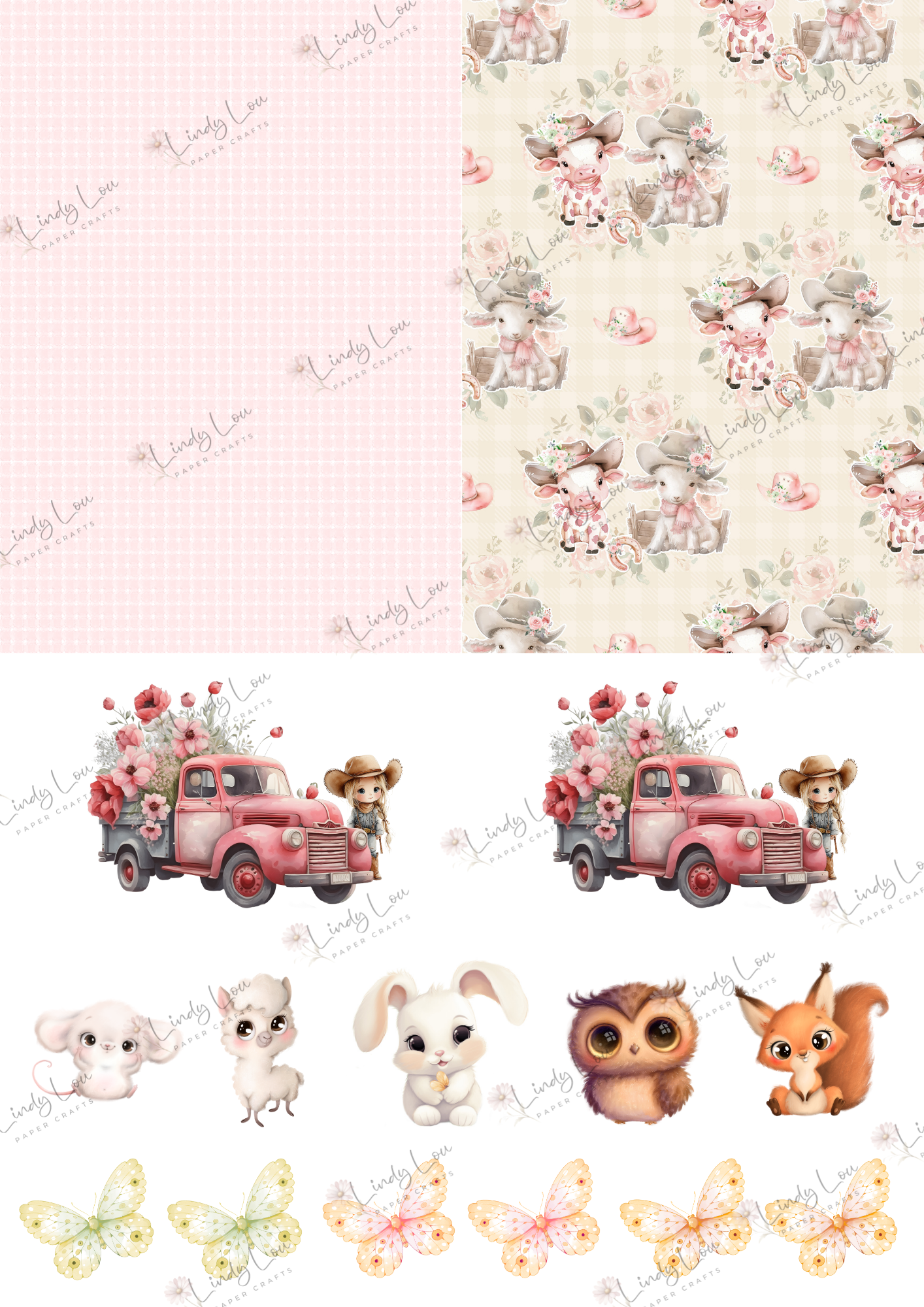A6 Card Kit - Cute Little Cowgirl