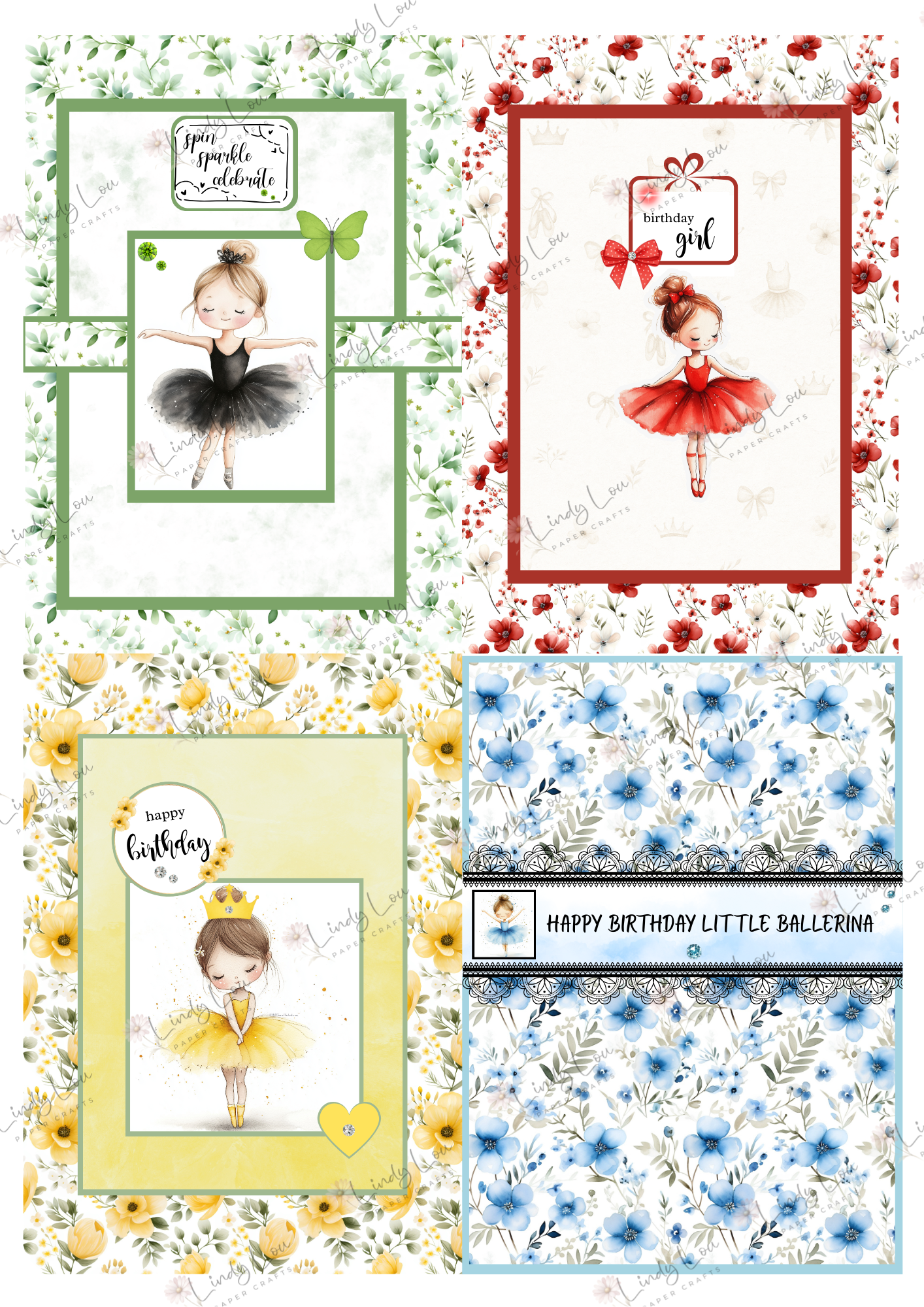 A6 Card Kit - Ballerina Blossoms