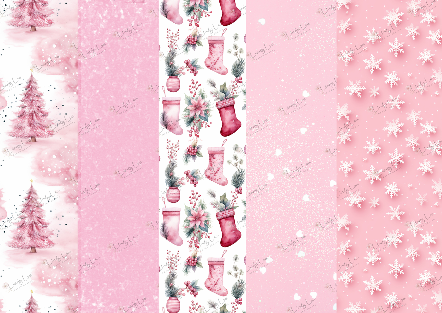 A4 Paper Collection - Pink Christmas