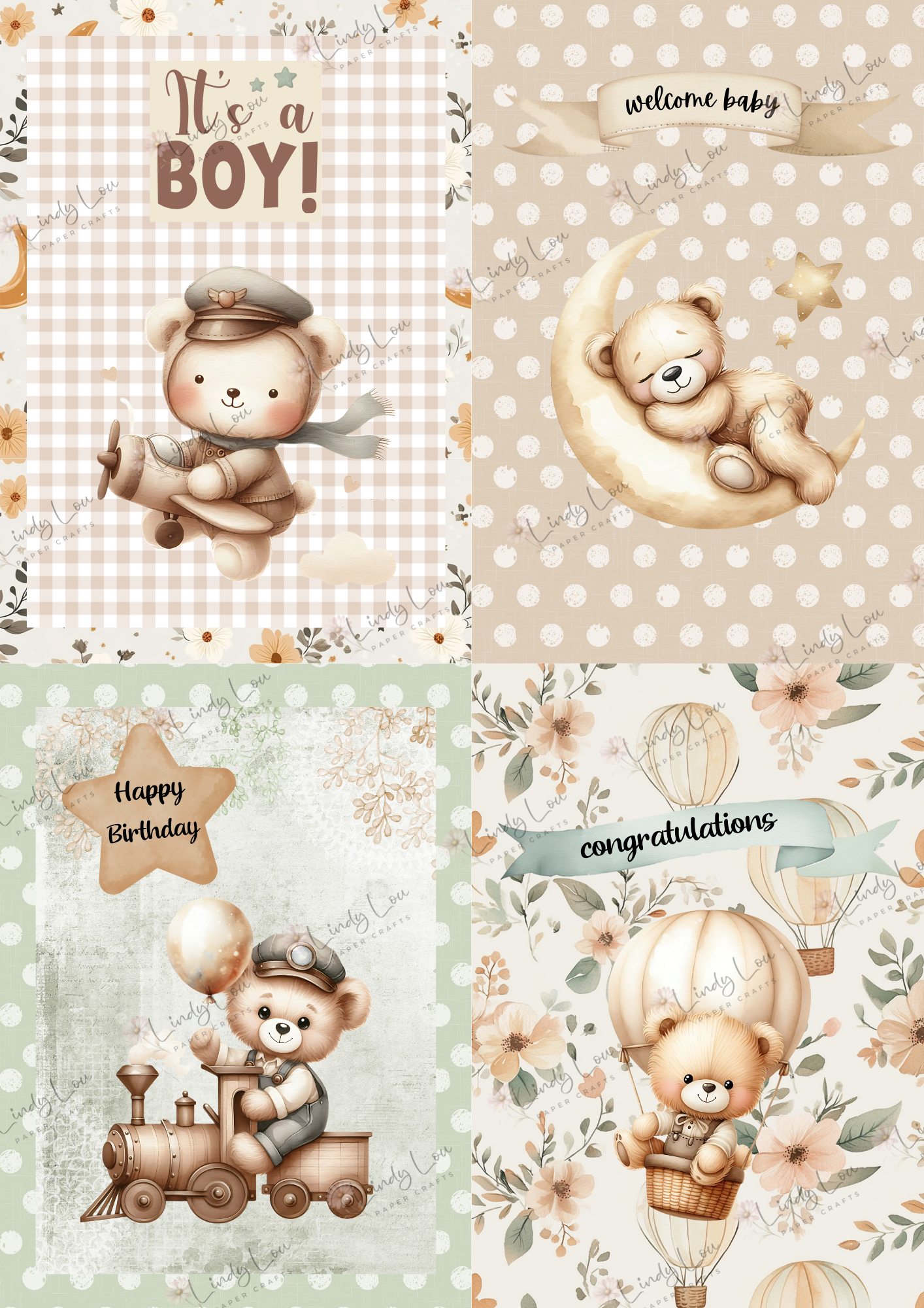 A6 Card Kit - Boho Baby