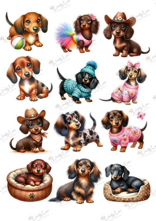 A4 Fussy Cut Sheets  - Barking Adorable - Puppy Love Parade