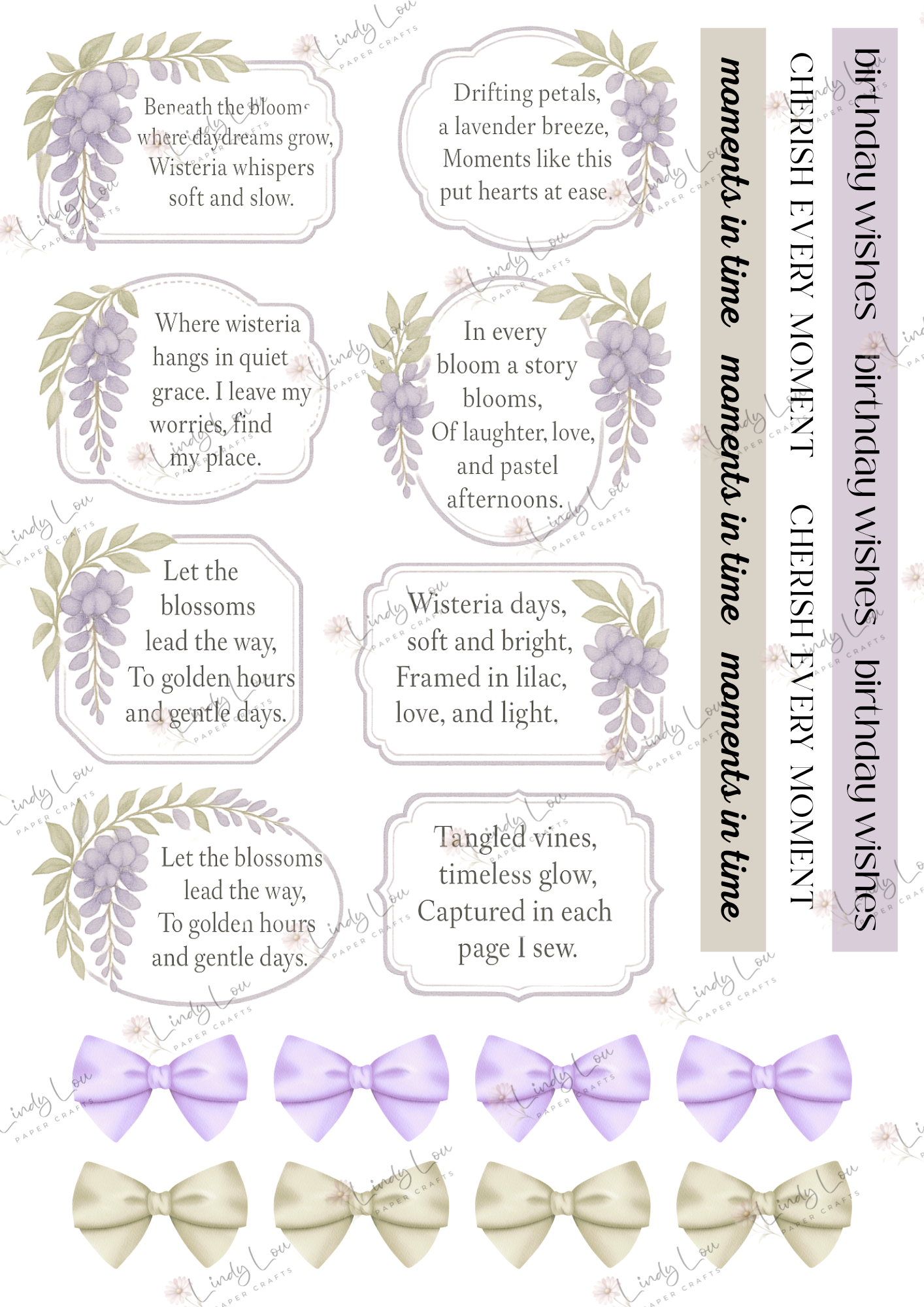 A4 Fusy Cut Sheets- Wisteria Walk - Wisteria Words