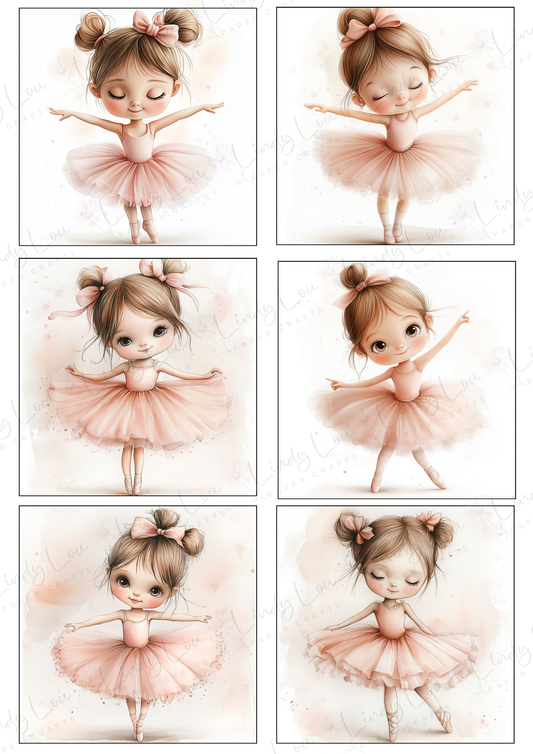 A4 Fussy Cut Sheets - Tiny Dancer - Twirls & Tulle
