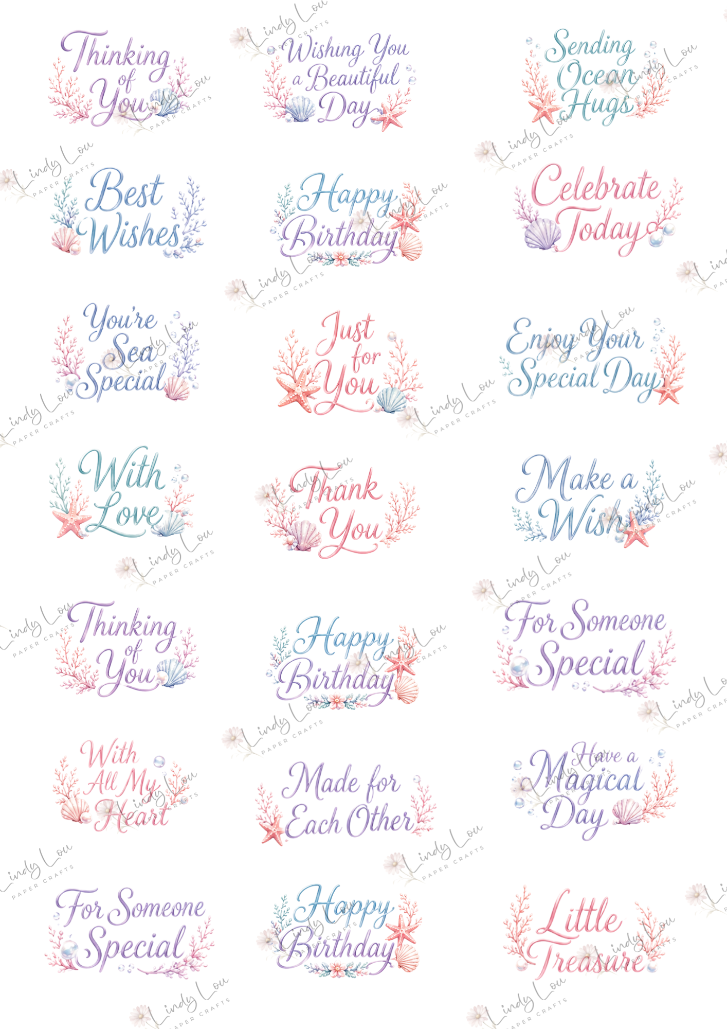 A4 Fussy Cut Sheets - Bonnet Bay Parade - Bonnet Bay Greetings