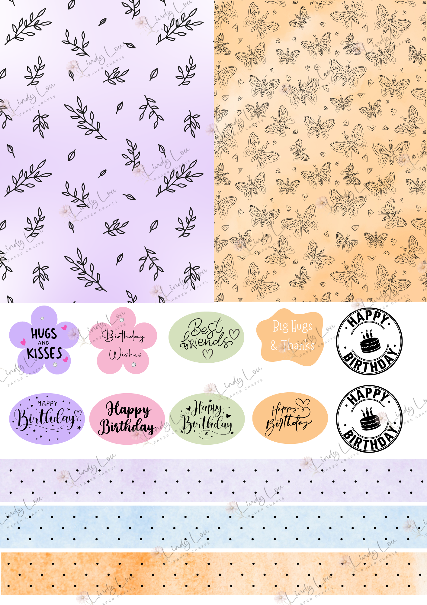 A6 Card Kit - Butterfly Kisses & Quirky Wishes