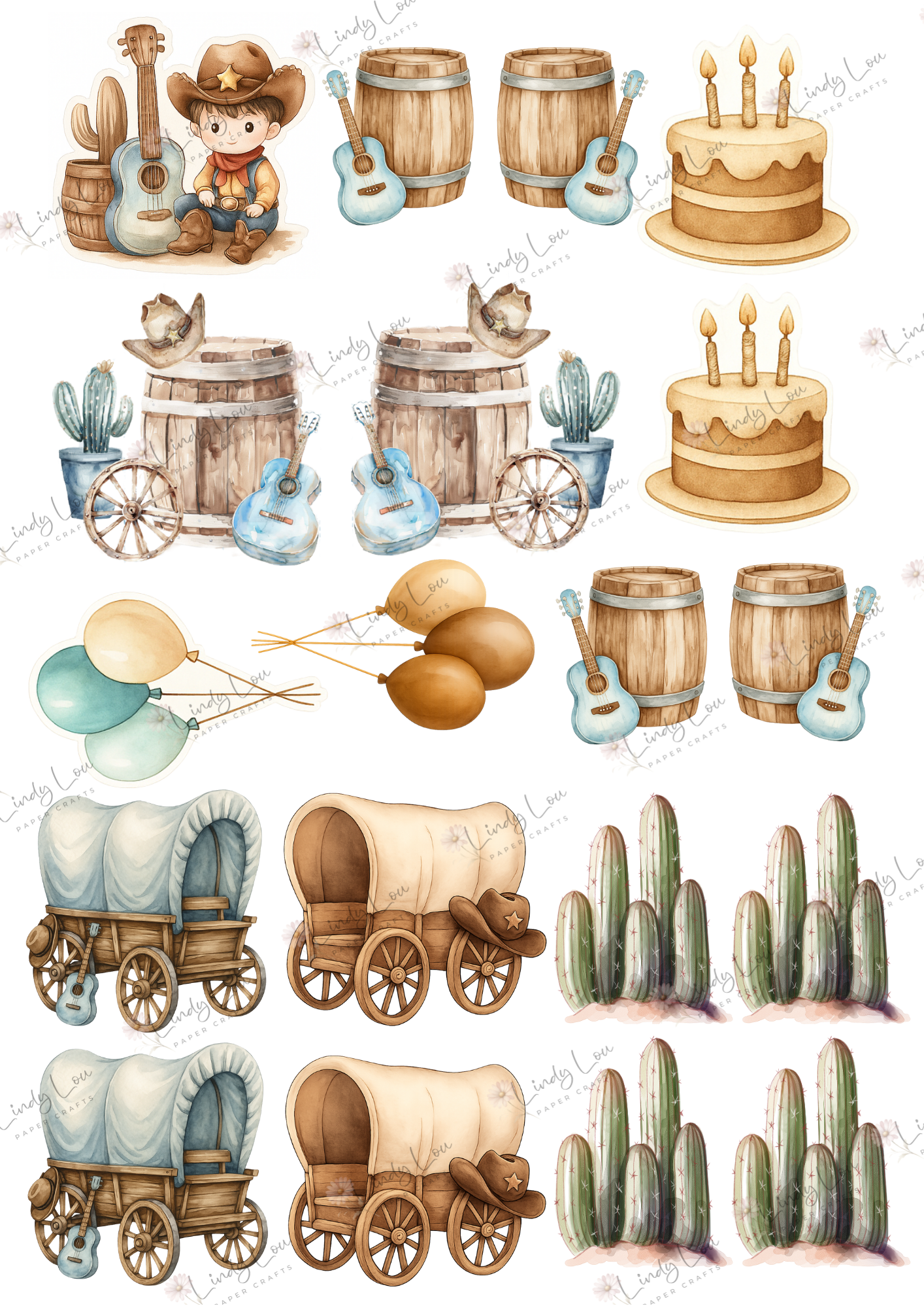 A6 Card Kit - Giddy Up Cowboy