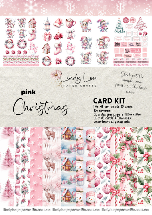 A6 Card Kit - Pink Christmas