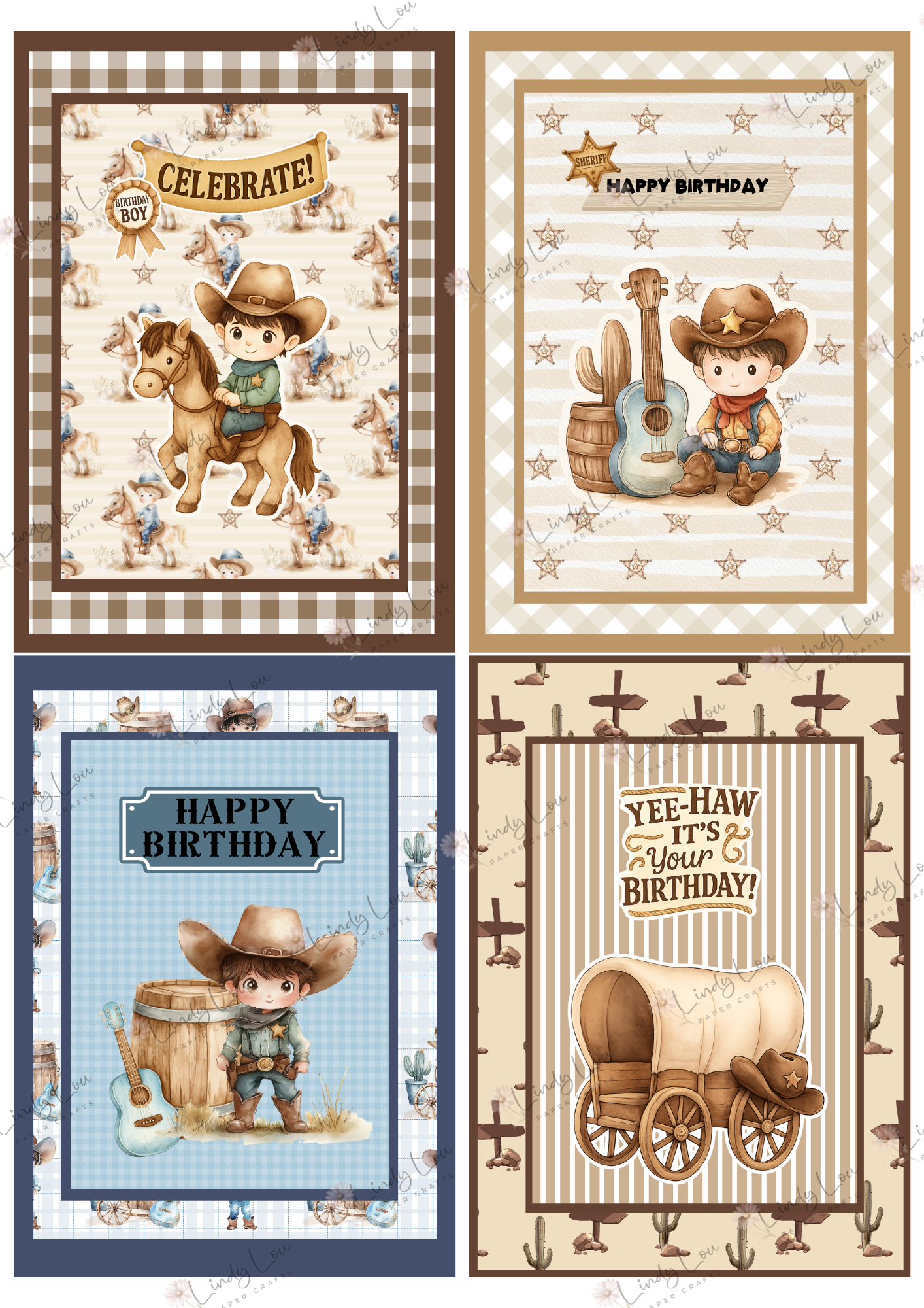 A6 Card Kit - Giddy Up Cowboy