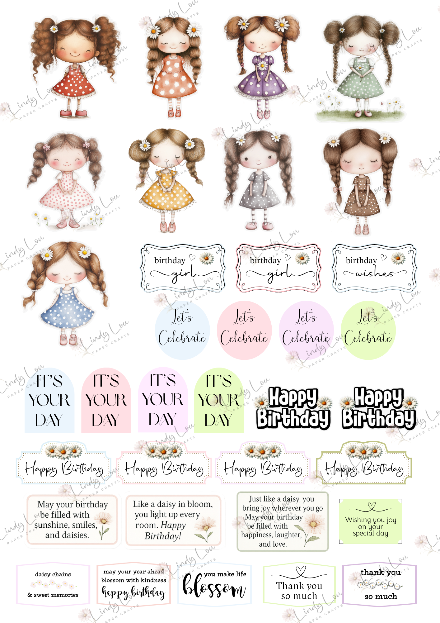 A6 Bumper Edition Card Kit - Daisy Girls