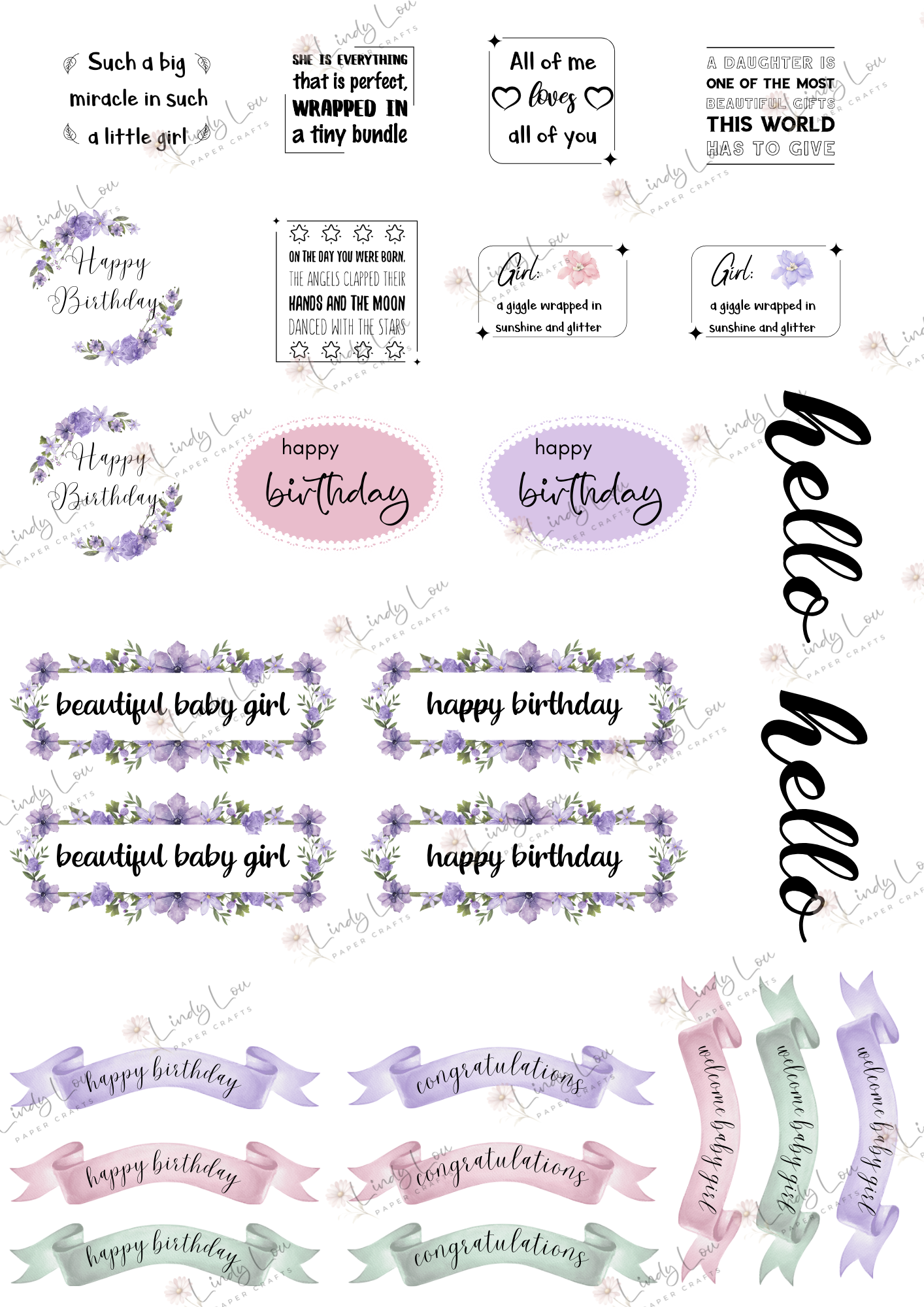 A6 Card Kit - Princess Ellie