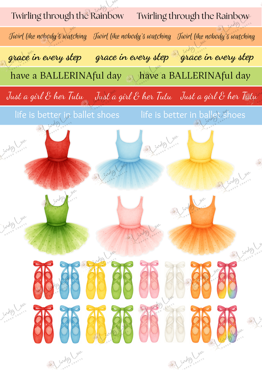 A4 Fusy Cut Sheets - Ballerina Blossoms - Tutu Treasures