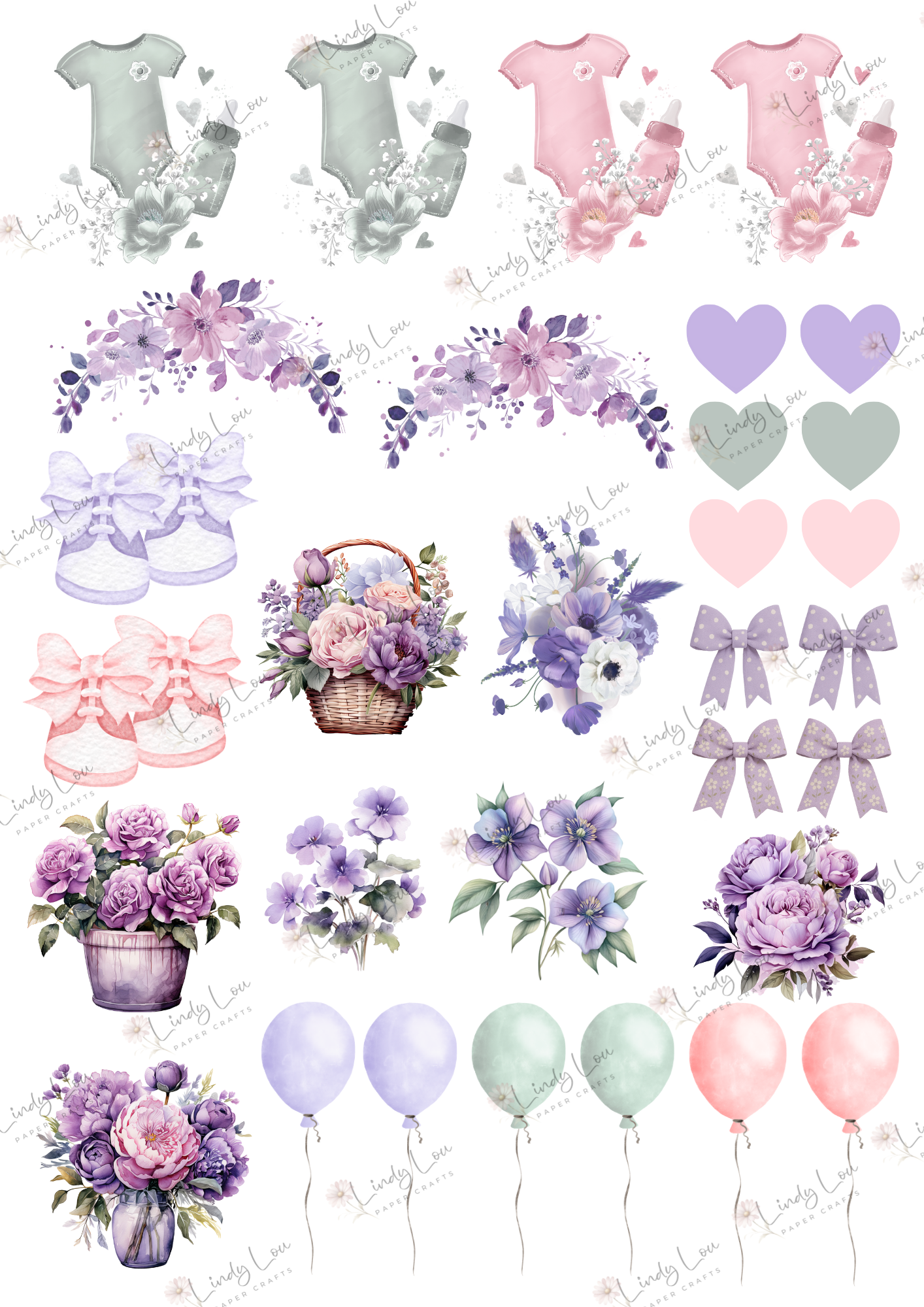 A4 Fussy Cut Sheets - Princess Ellie - Sweet Beginnings