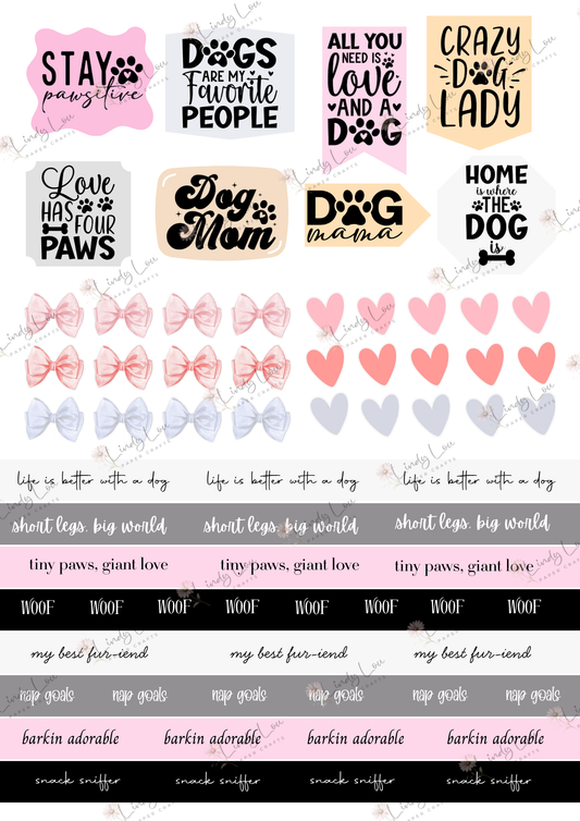 A4 Fussy Cut Sheets  - Barking Adorable - Paws & Pretty Things