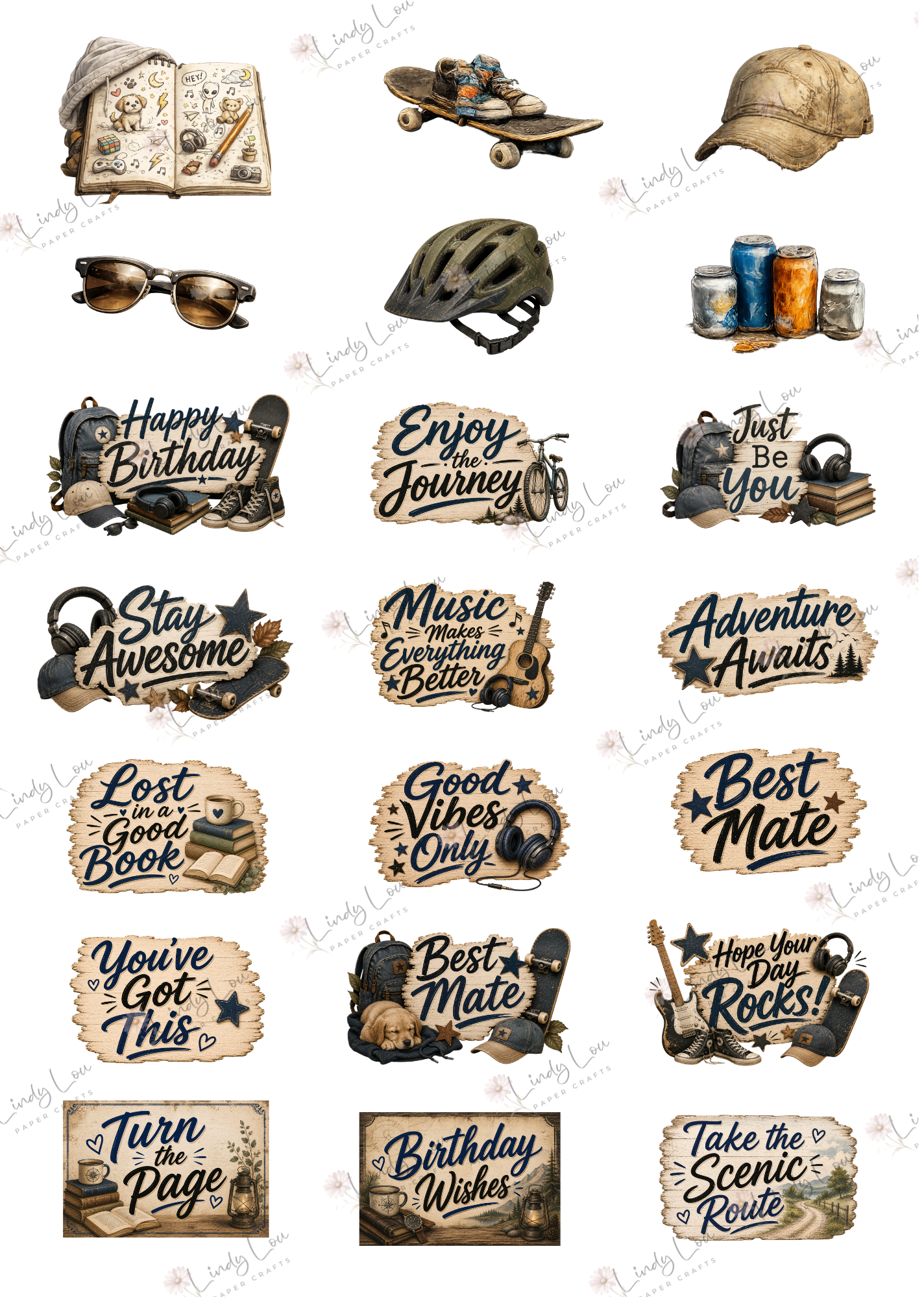 A4 Fussy Cut Sheets - Teen Trailblazer - Adventure Expressions