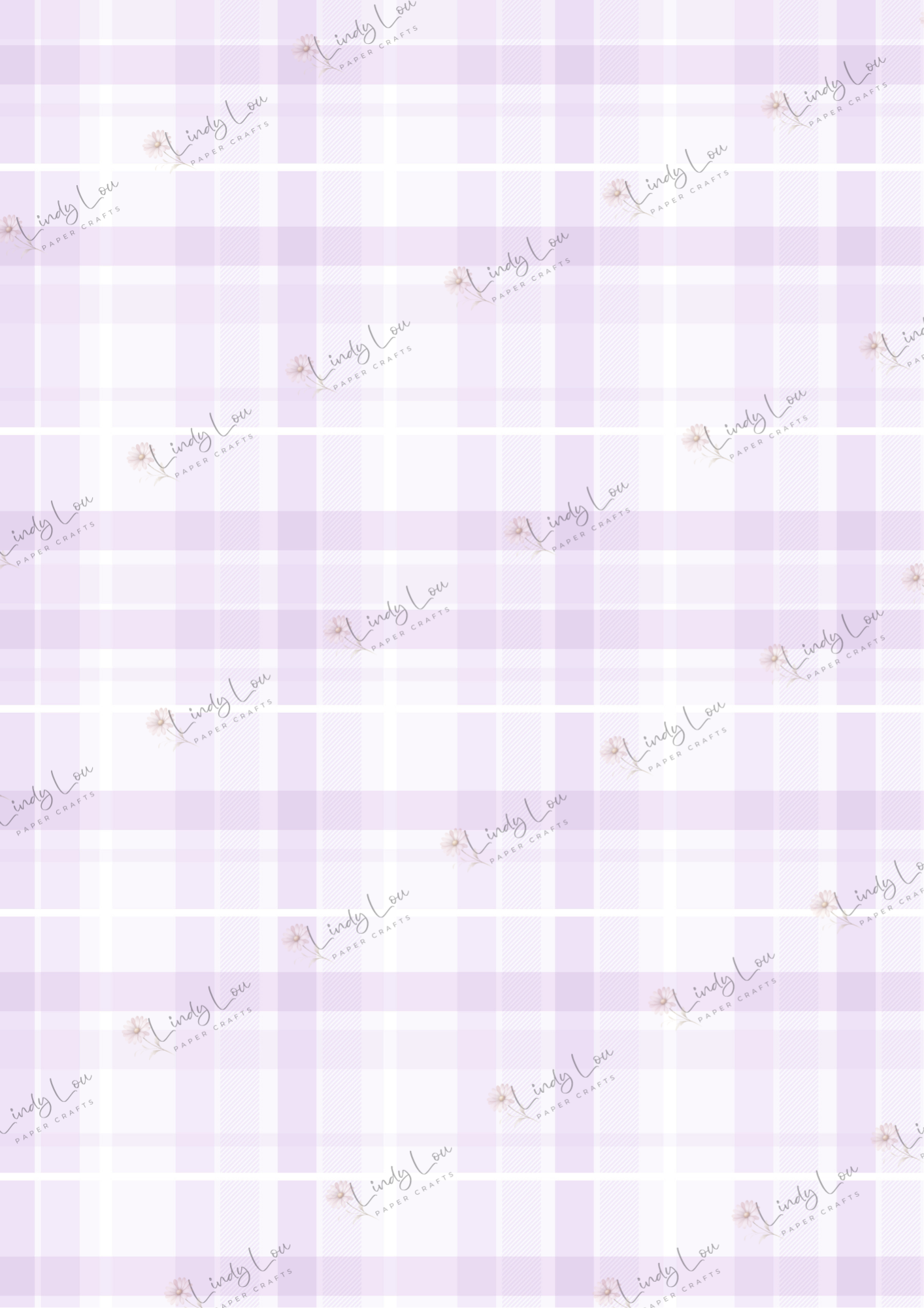 A4 Single Sheet - Softly Spoken - Lavender Linen Check