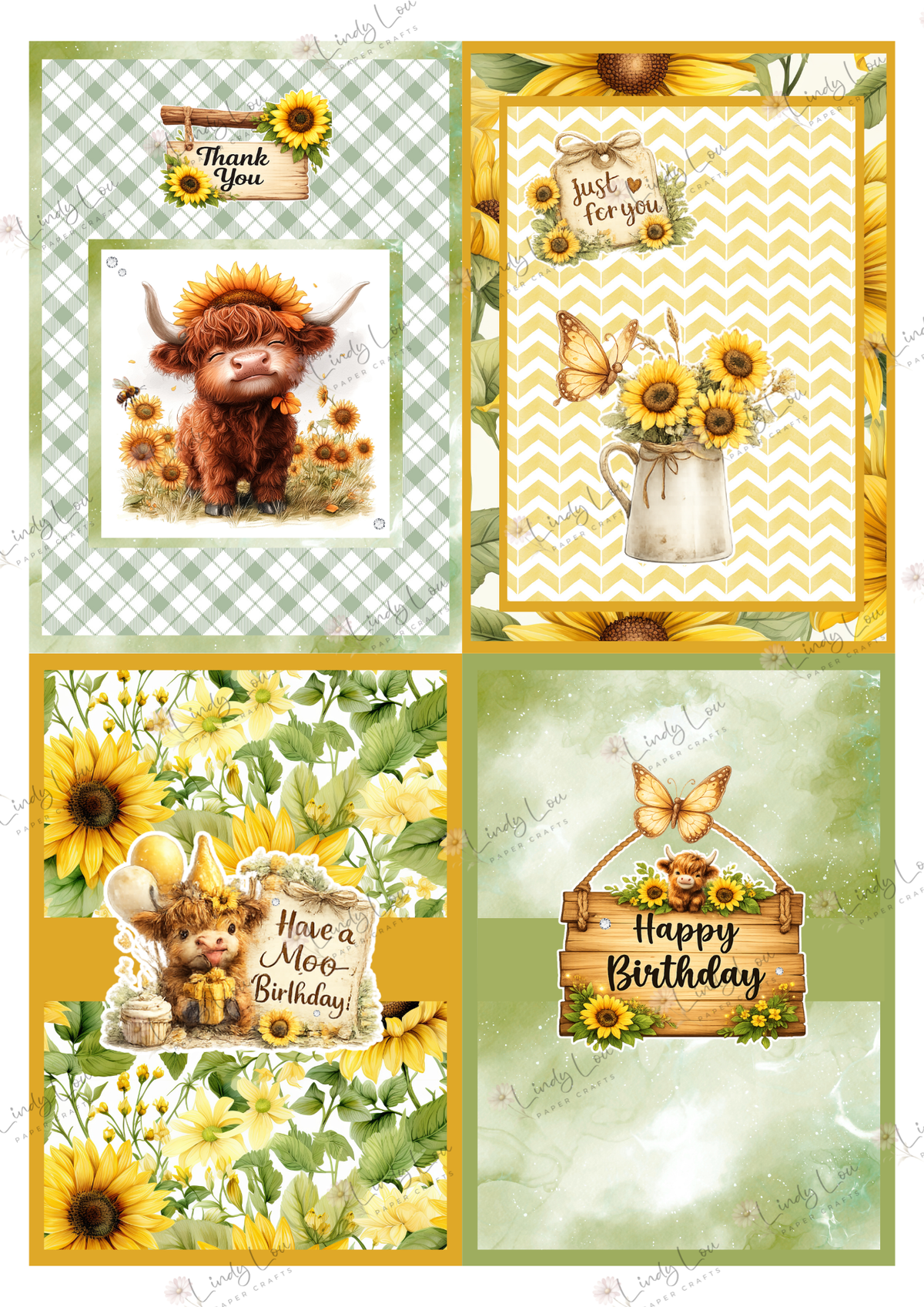 A6 Card Kit - Sunshine & Moo