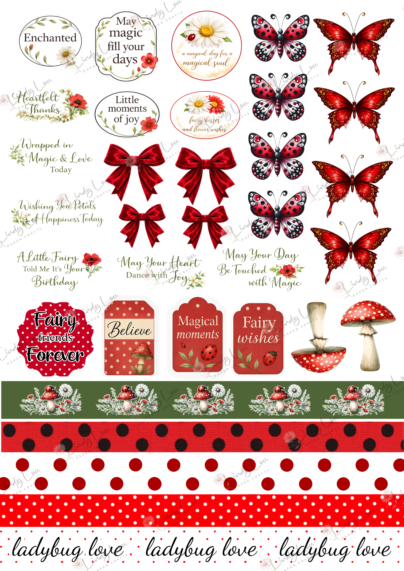 A4 Fussy Cut Sheets - Fairyland - Fairy Wishes