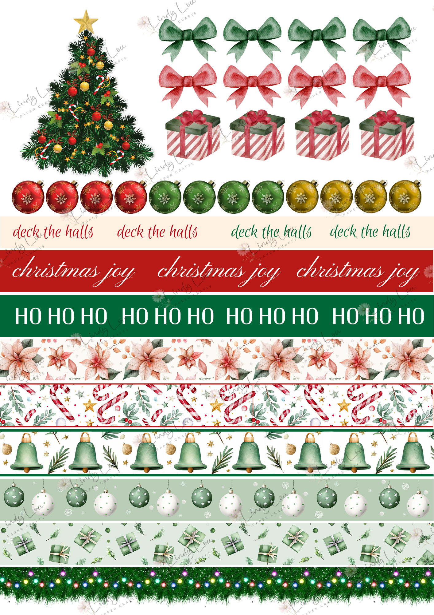 A4 Fussy Cut Sheets  - Aussie Christmas - Trim the Tree