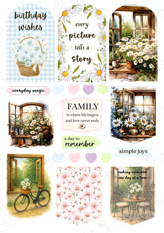 A4 Fussy Cut Sheets - Daisy Girls - Daisy Daydreams