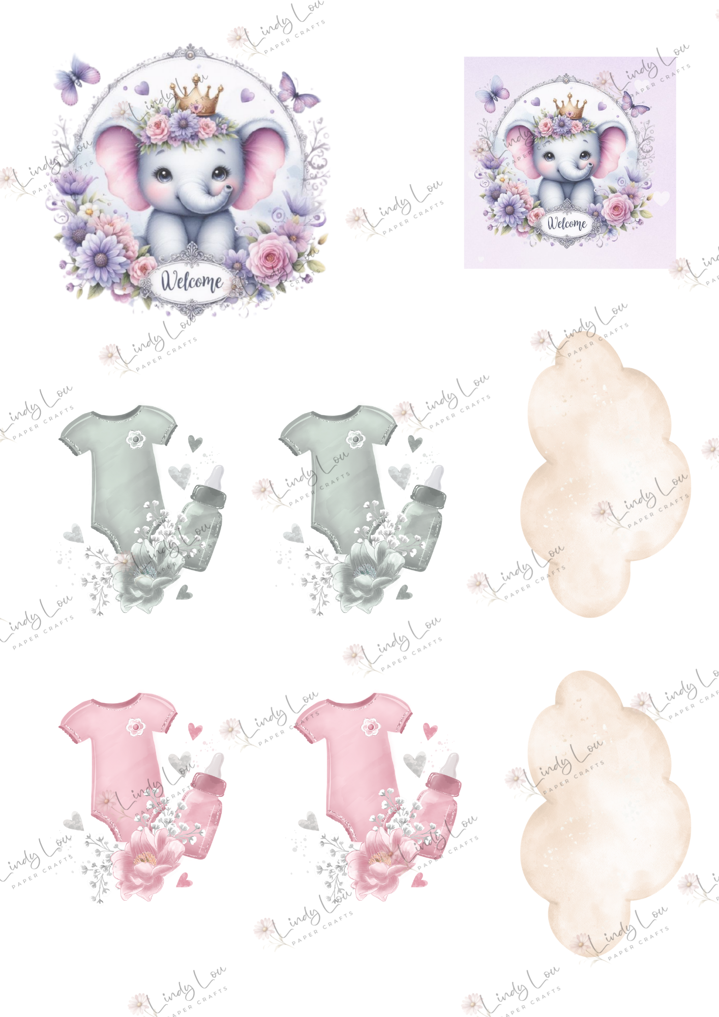 A4 Fussy Cut Sheets - Princess Ellie - Sweet Beginnings