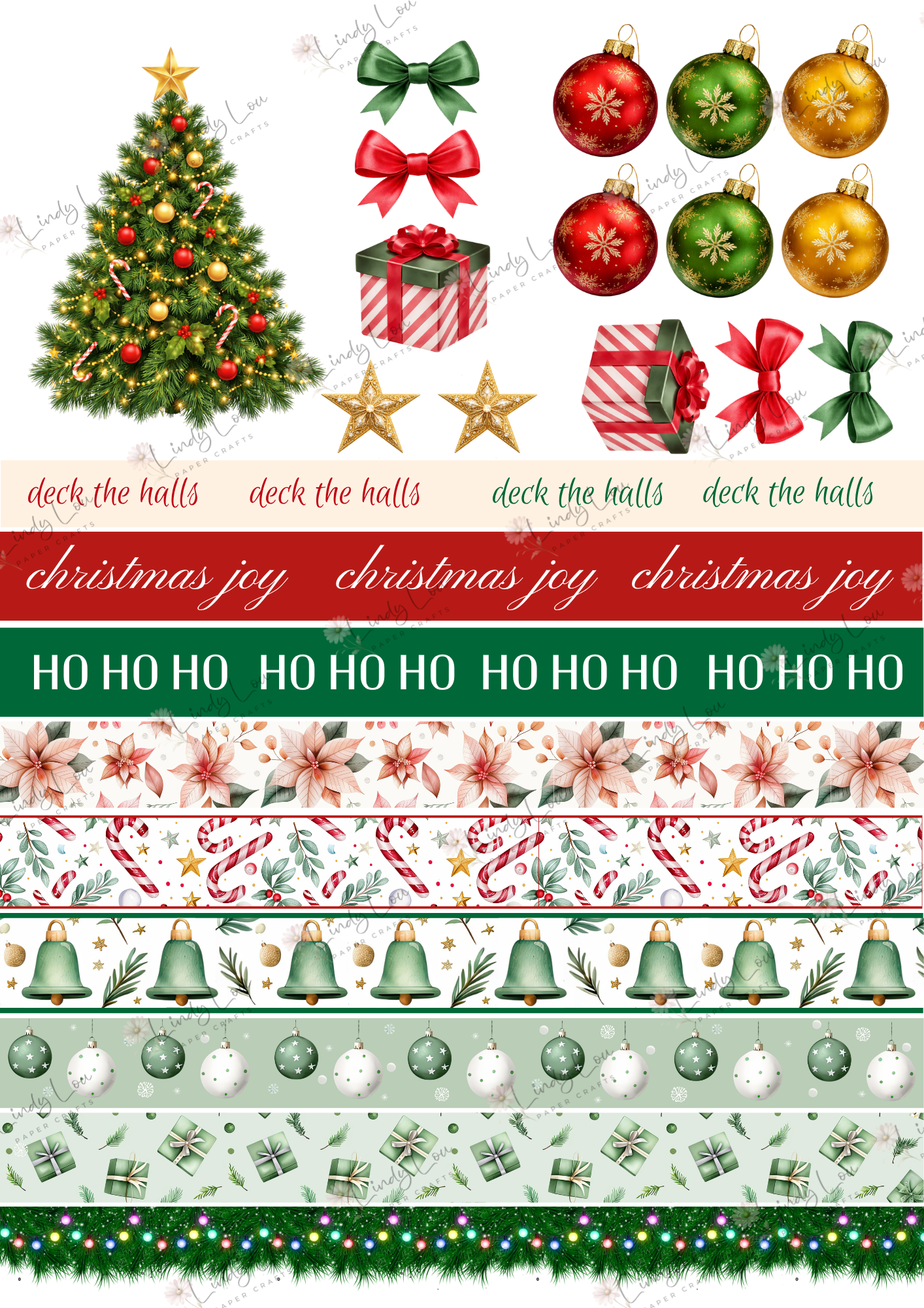 A4 Fussy Cut Sheets - Aussie Christmas - Trim the Tree