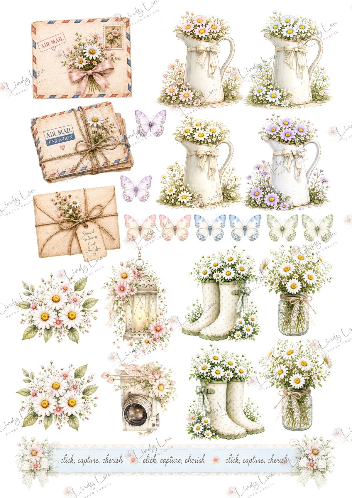 A4 Fussy Cut Sheets - Daisy Girls - Daisy Garden
