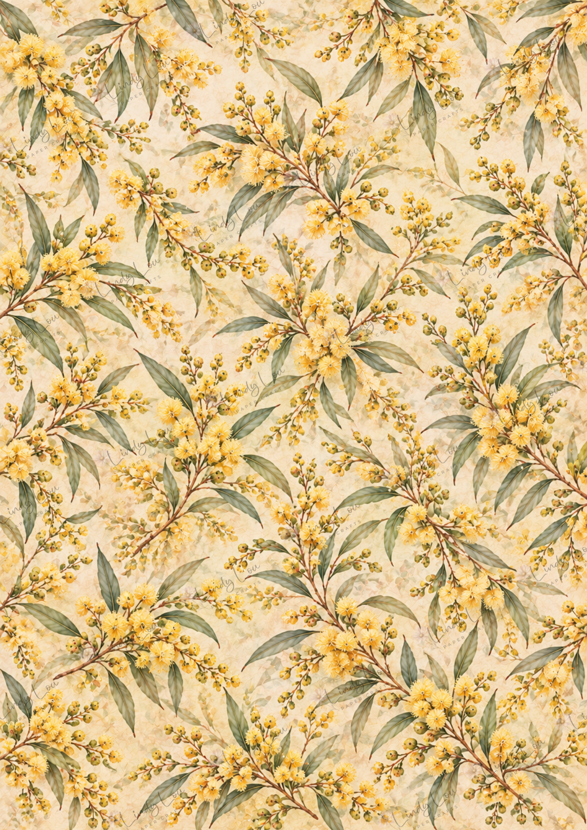 A4 Single Sheet - Native Whispers - Golden Wattle