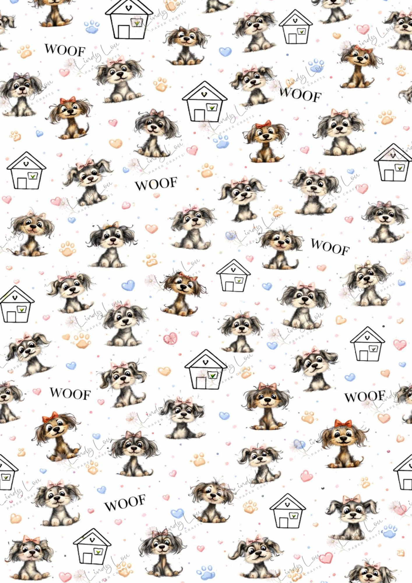 A4 Single Sheet - Pawsitively Adorable - Home is Where the Woof Is