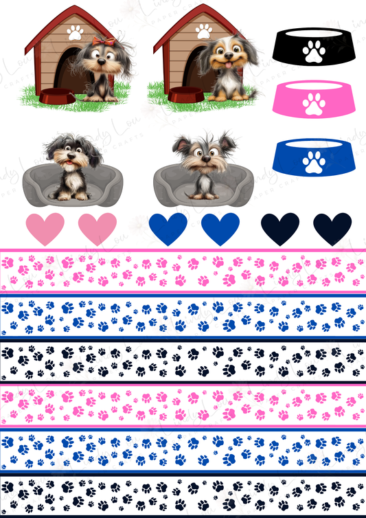 A4 Fussy Cut Sheets - Pawsitively Adorable - Pawfect Place