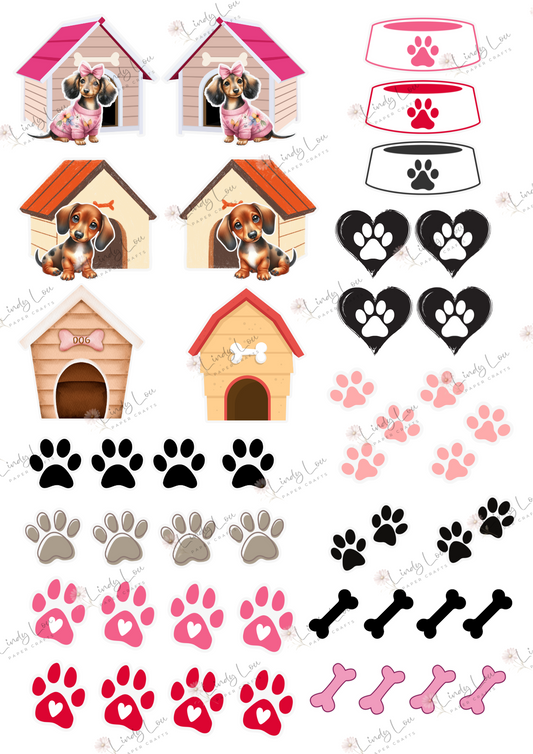A4 Fussy Cut Sheets  - Barking Adorable - Pawfect Pooch Accessories