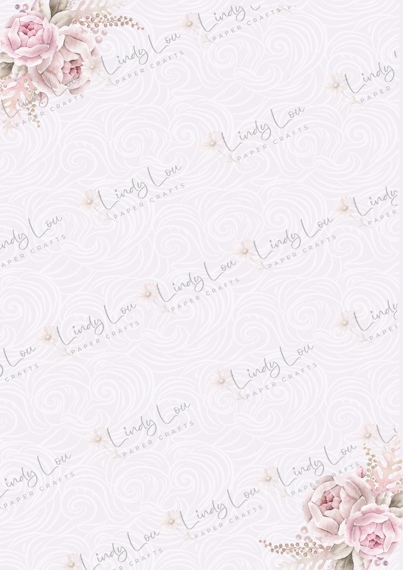 A4 Single Sheet - Tied with a Kiss -  Blush Whispers