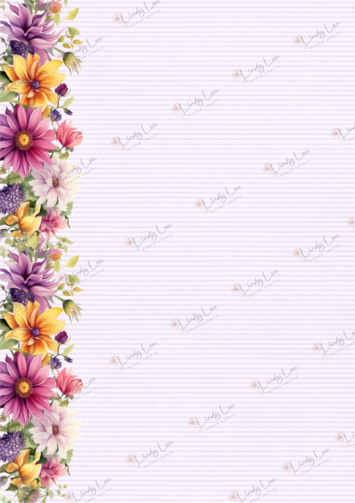 A4 Single Sheet - Summer Florals - Blooming Borders