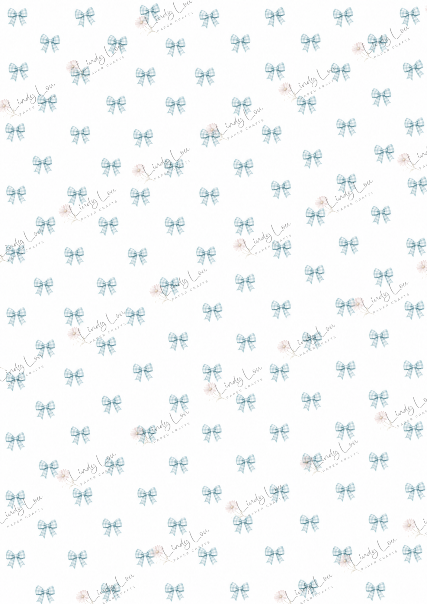 A4 Single Sheet - Little Goose Adventures - Blue Bow