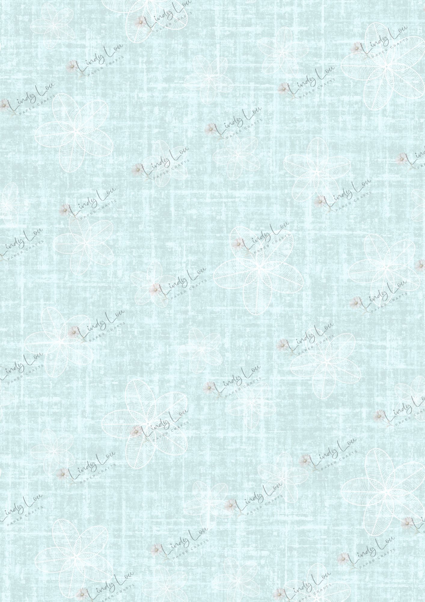 A4 Single Sheet - Softly Spoken - Frangipani Haze Ocean