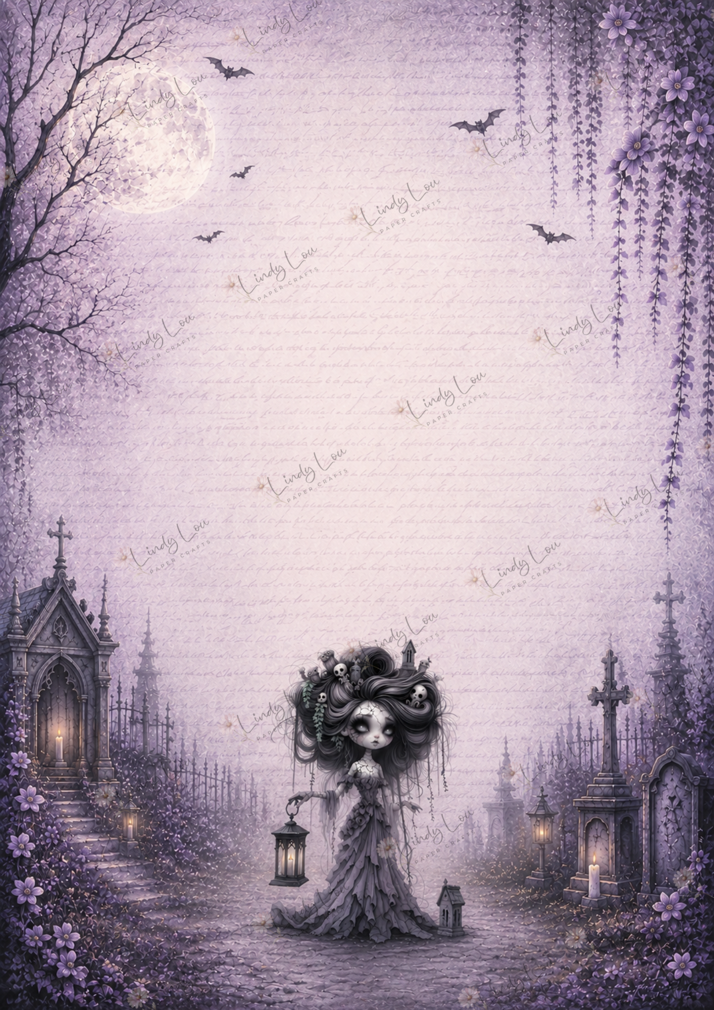 A4 Single Sheet - Gothic Girl Dreams - Keeper of the Hollow